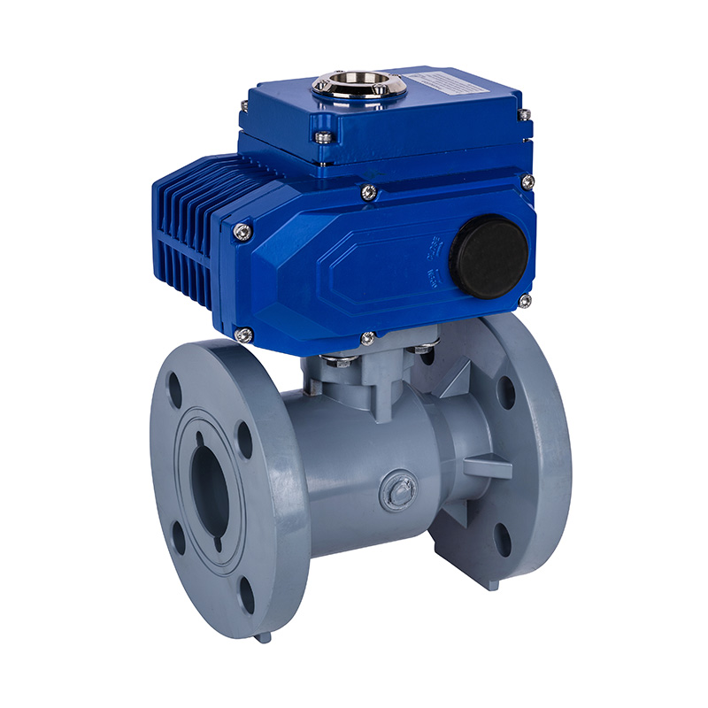 PVC-C D941F-10V elektrisk flens kuleventil DN15-300 1/2'-12' ANSI Standard